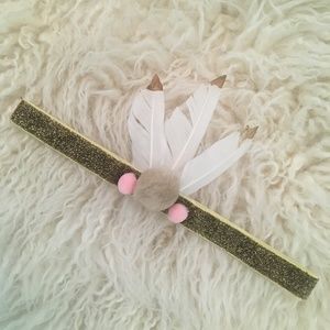 Bon Bon Head band in feather and gold